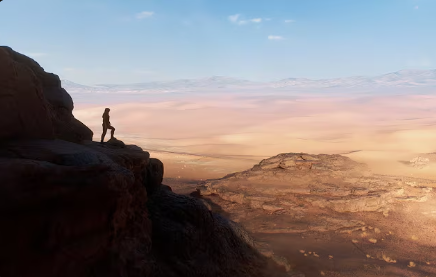 Sebuah seruling Ney tergeletak di atas pasir gurun Sinai saat matahari terbenam